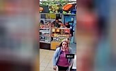 Woman hit by falling object in store aisle