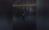 Man falls through ice while golfing