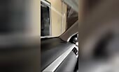 Man trapped in car after crash, hand on window
