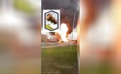 Log rolls and crushes person under fire